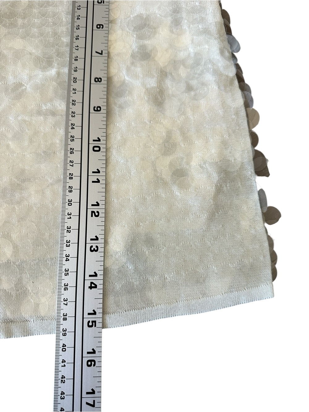 Zara Cream Sequin Mini Skirt - Picture 6 of 11